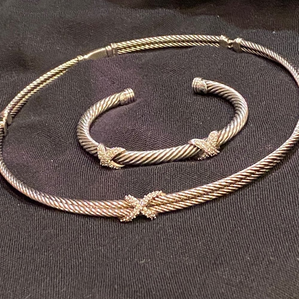 DAVID YURMAN Diamond Double Cable NECKLACE ONLY
